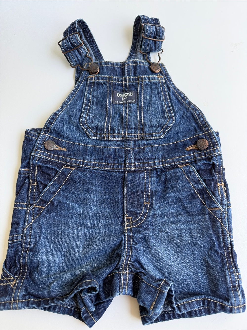 OshKosh B'gosh Dark Blue Denim Short Overalls